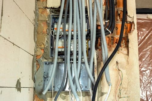 Electrical service equipment and conduit prepared for an electric meter socket replacement in Southern California